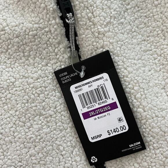 Under Armour Men Mission Boucle Swacket White/Blk 1366091-110 Size 2XL NWT - Picture 16 of 16